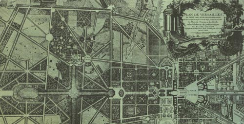 План  Версальского  парка. О Гравюра середины XVIII века.