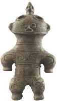 ИСКУССТВО ЯПОНИИ: Ваза. культура Дзёмон, обожженная глина, 22 см (высота). Музей Гиме, Париж