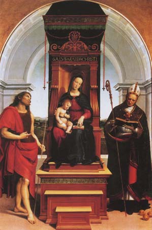 Рафаэль. Мадона на троне с Иоанном Крестителем и Николаем из Бари