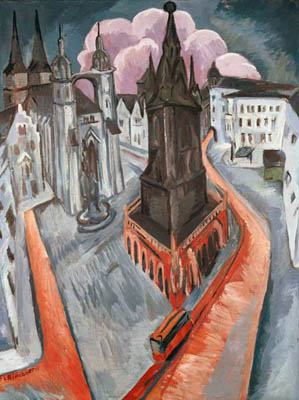 Э.Л. Кирхнер. Красная башня в Галле. 1915. Эссен. Музей Фолькванг