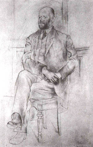 П. Пикассо, Портрет А.Воллара. 1915. Рисунок. Нью-Йорк. Метрополитен-музей