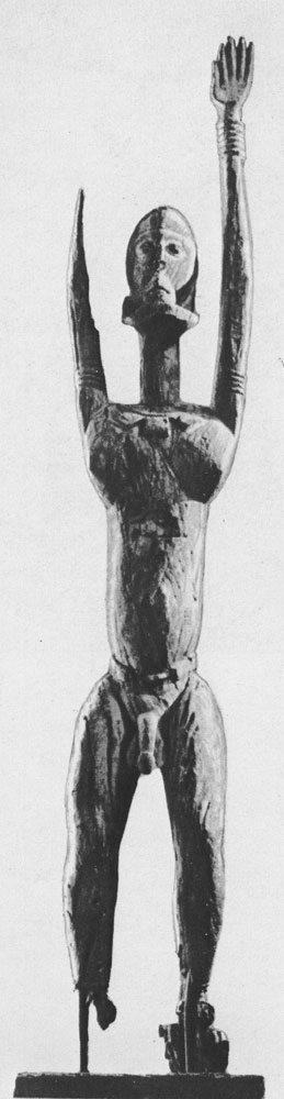 116 Большая статуя Номмо. Дерево. Народность догон, Мали. Музей примитивного искусства, Нью-Йорк