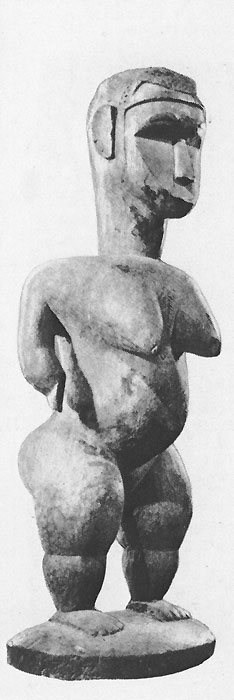 160 Женская статуэтка. Дерево. Народность бидього, Гвинея. Музей этнологии, Лиссабон