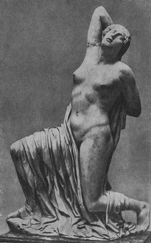 143б. Раненая Ниобида. Вероятно, одна из фигур фронтонной композиции. Мрамор. Середина 5 в. до н. э. Рим. Музей Терм.