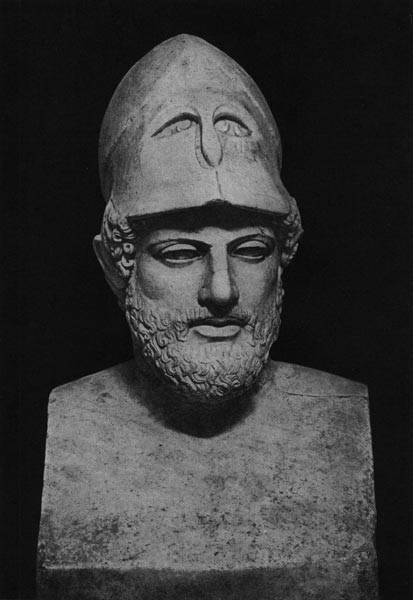 183.     Кресилай. Портрет Перикла. Около 440  г.   до  н.   э.   Мраморная   римская копия. Лондон.   Британский музей.