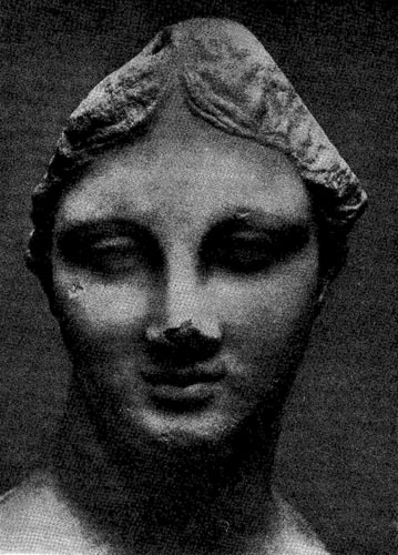 227а. Голова девушки с острова Хиоса. Мрамор. Конец 4 в. до н. э. Бостон. Музей изящных искусств.