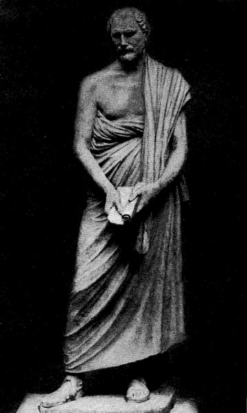 229.    П о л и е в к т. Статуя Демосфена. Около 280 г. до н. э. Мраморная римская копия,   с   утраченного   оригинала.   Рим.Ватикан.
