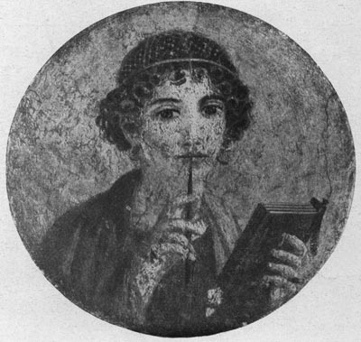 262в. Поэтесса. Фреска из Помпеи. 1 в. н. э. Неаполь. Национальный музей.