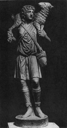 293а. Статуя Доброго пастыря. Мрамор. 3 в. Рим. Латеранский музей.
