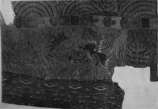346. Фрагмент ткани из Ноин-Ула (северная Монголия). 1 в. до н. э. - 1 в н. э.Ленинград. Эрмитаж.