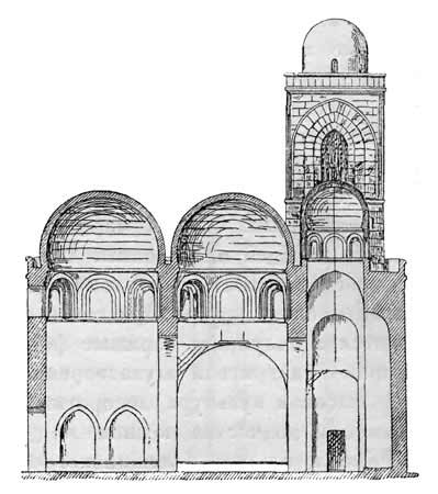 Церковь Сан Джованни дельи .Эремити  в Палермо. Продольный разрез.