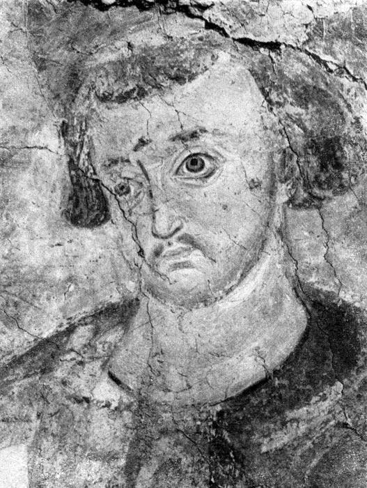 82 б. Портретное изображение короля Владислава. Фрагмент фрески церкви в Милешеве. 1-я половина 13 в.
