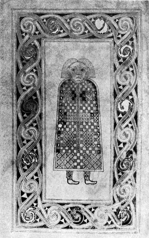 160.  Символ евангелиста Матфея. Миниатюра Евангелия из Дурроу. Около 700 г. Дублин. Тринити-колледж, библиотека.