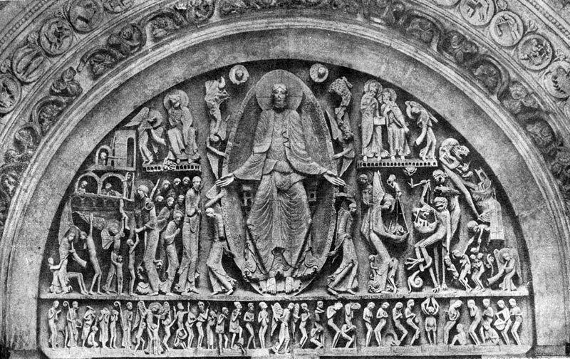 198.  Страшный суд. Тимпан собора в Отене.1130-1140 гг.