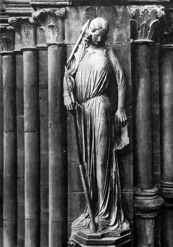 233.  Синагога. Статуя   собора   в   Страсбурге.Портал южного фасада трансепта. 30-е гг. 13 в.