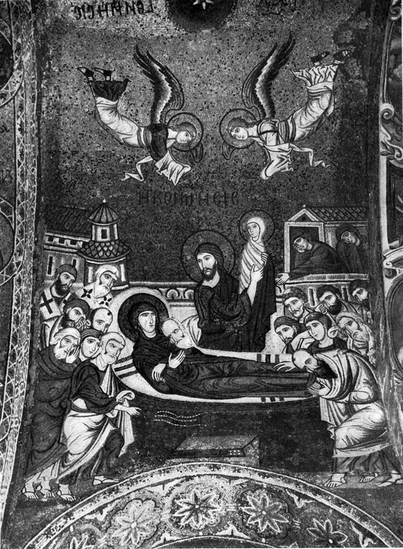 339.  Успение    Богоматери.    Мозаика    церкви Санта Мария дель Аммиральо (Марторана) в Палермо. Около 1143 г.