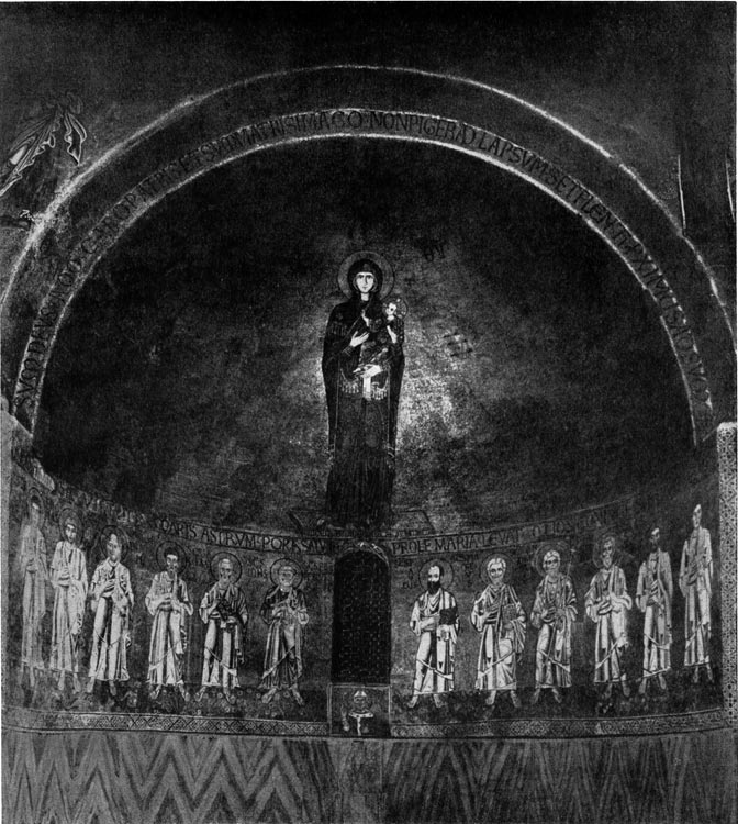 347.  Богоматерь-одигитрия.   Мозаика   абсиды собора в Торчелдо. 12 в.