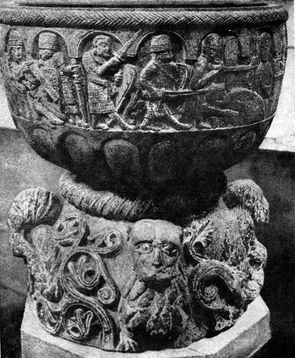 401 а. Каменная купель из Лингсье. Около 1220 г.