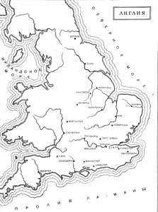Карта  Англии.