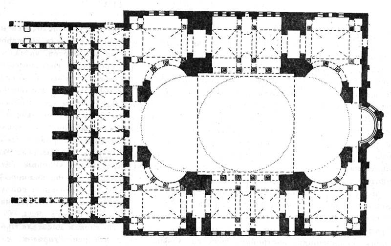 Храм св. Софии в Константинополе. План