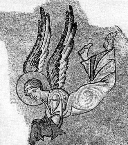  127. .   ''  .  XI .(Ange. Fragment de I'Assomption de Daphni. Mosaique du fin du Xle s.) 