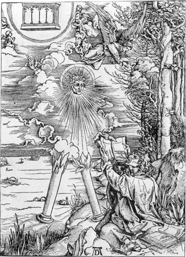  128.  .     . 1498. .(Albrecht Diirer. Saint Jean et 1'ange Xylographie, 1498. ) 