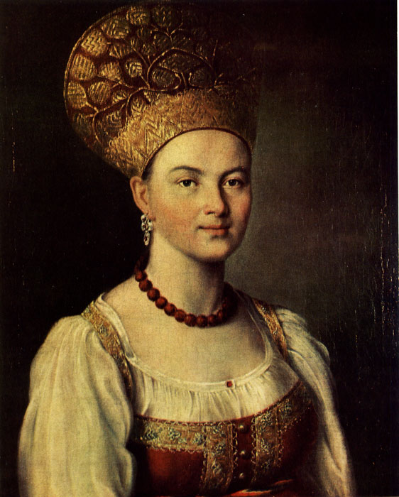  1. . .     . 1784. ,  .(I. Argounov. Paysanne en costume russe (Portrait d'une actrice). 1784, Galerie Tretiakov, Moscou.) 