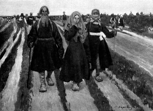  63. . .  . 1902. ,  .(S. Korovine. En route. 1902. Galerie Tretiakov. Moscou.) 