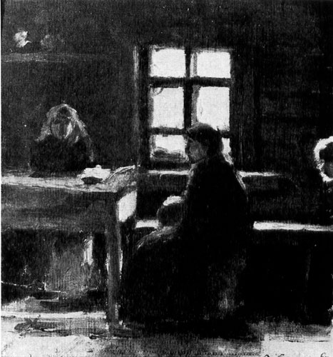  73. . .     . 1881 - 1882. ,  .(V. Sourikov. Interieur d'une izba paysanne et deux femmes. 1881 - 1882. Galerie Tretiakov. Moscou.) 